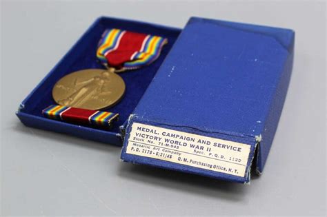 ww2 navy metal box blue|US WW2 Victory Medal in Box . YMU4803 .